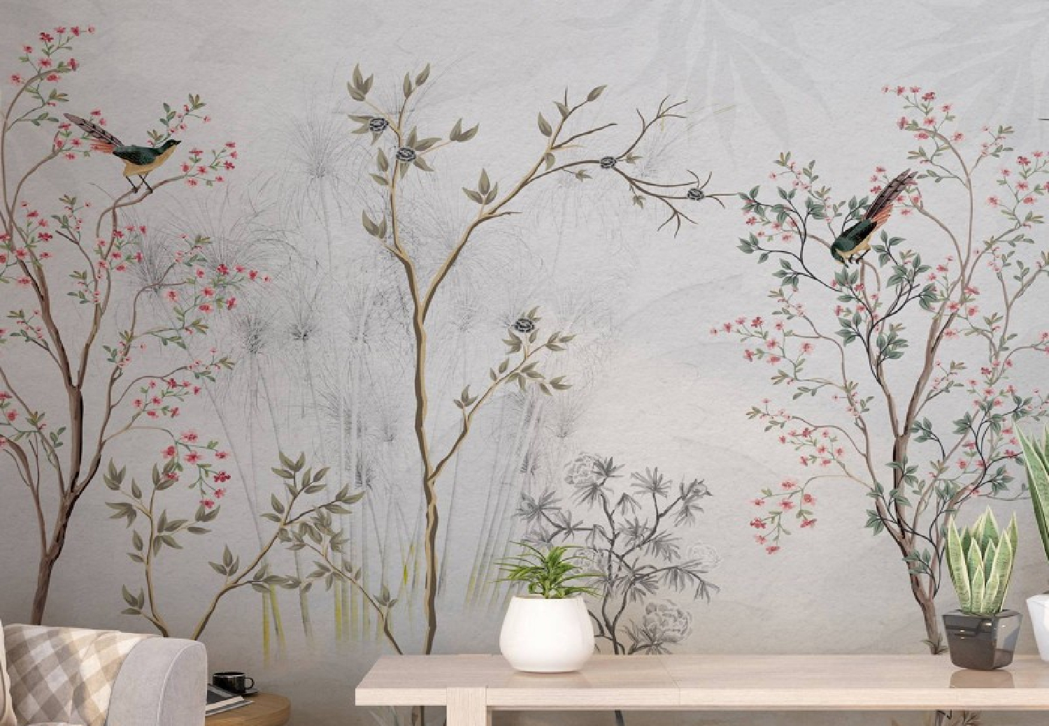 Chinoiserie Inspired Cultural Wallpaper